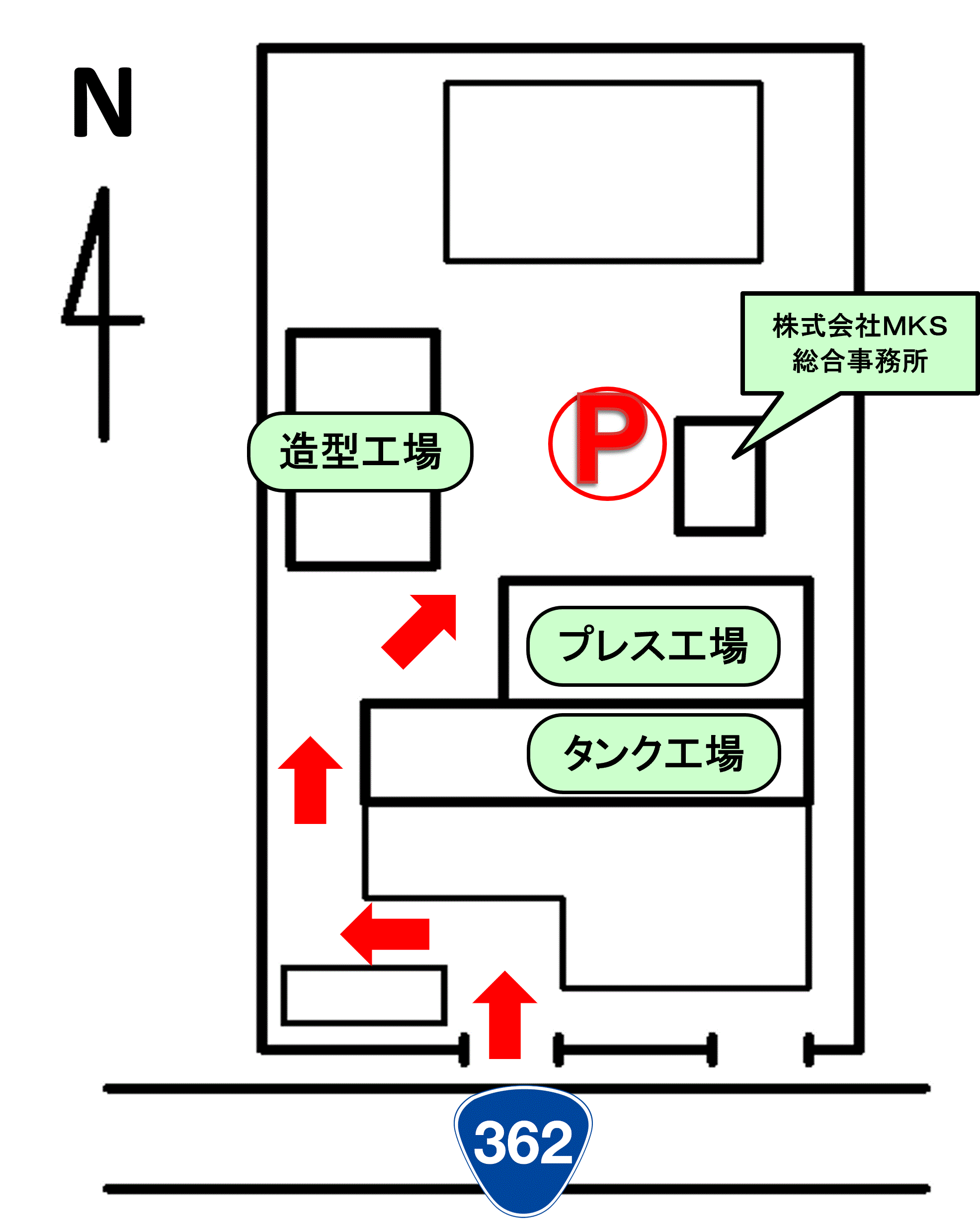 株式会社MKSのアクセスマップ（構内図）